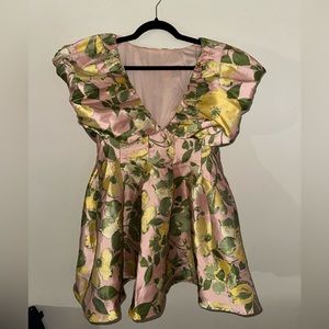 ASOS Spring Flounce Puff Sleeve Mini Dress